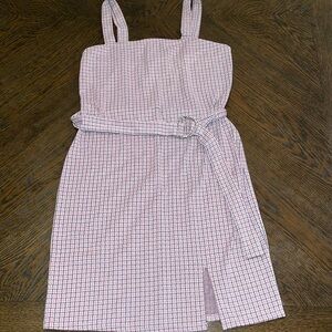 JUST POLLY NEW YORK PINK PREPPY PLAID MINI DRESS MEDIUM